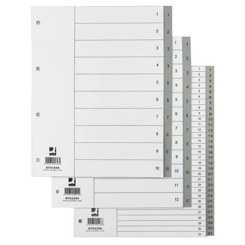 Divisore numerico Q-Connect grigio XL 24,5x29,7 cm ppl 1-31 KF02296
